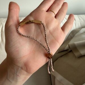 Gold and Pink Braided Bracelet